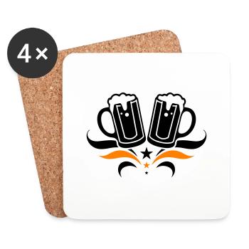 Beer Glass Beer Mug Beer - Coasters (set of 4) - white - Front