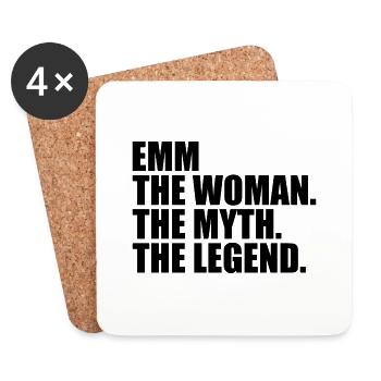 Woman Myth Legend Name Emm - Coasters (set of 4) - white - Front