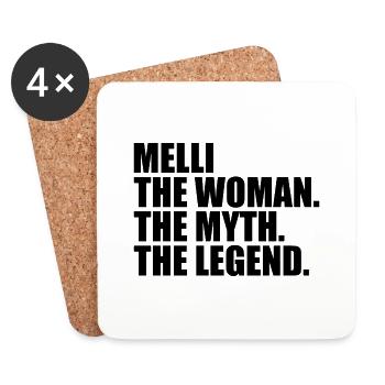 Femme Mythe Légende Nom Melli - Dessous de verre (lot de 4) - blanc - Devant