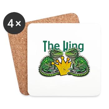 The King Gecko - Coasters (set of 4) - white - Front
