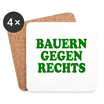 bauern gegen rechts - Untersetzer (4er-Set) - Weiß - Vorne