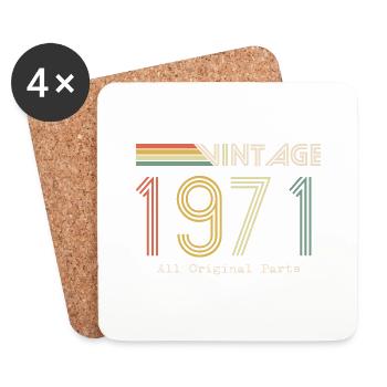 Épique et Légendaire né en 1971 : 53e anniversaire - Dessous de verre (lot de 4) - blanc - Devant