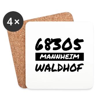 Mannheim Monnem Mannheimat - Coasters (set of 4) - white - Front