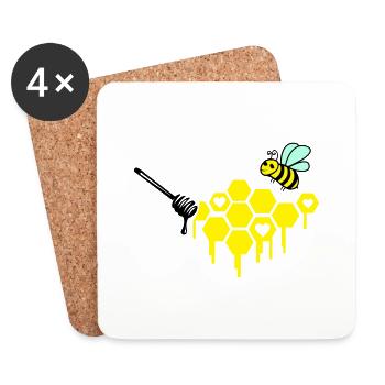 beekeeper - Coasters (set of 4) - white - Front