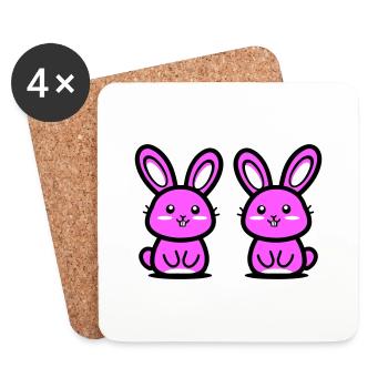 Easter Bunny Easter - Coasters (set of 4) - white - Front