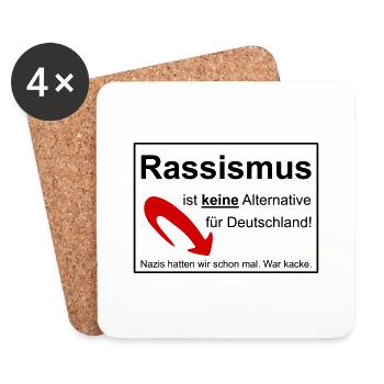 Gegen Rassismus - Untersetzer (4er-Set) - Weiß - Vorne