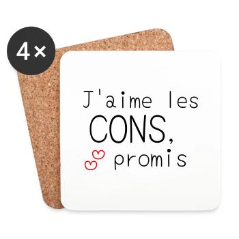 Compromis - Dessous de verre (lot de 4) - blanc - Devant
