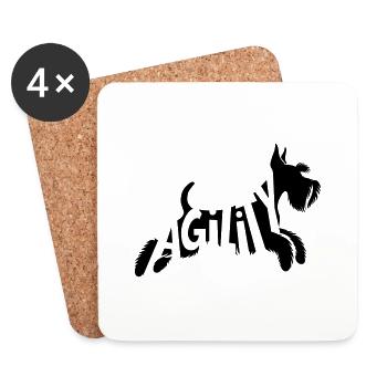 Agility Schnauzer SVG Vector Color Selectable - Coasters (set of 4) - white - Front
