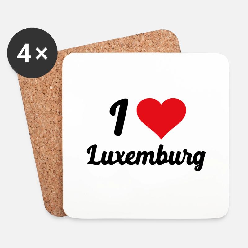 I Love Luxemburg - Untersetzer (4er-Set) - Weiß