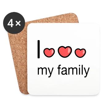 I love my family - Coasters (set of 4) - white - Front