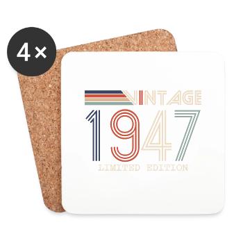 Vintage 1947 Anniversary Gift - Vintage 1947 - Coasters (set of 4) - white - Front