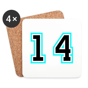 14 Zahl symbol - Untersetzer (4er-Set) - Weiß - Vorne