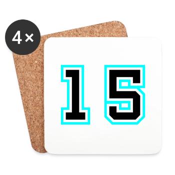 Symbole de 15 chiffres - Dessous de verre (lot de 4) - blanc - Devant