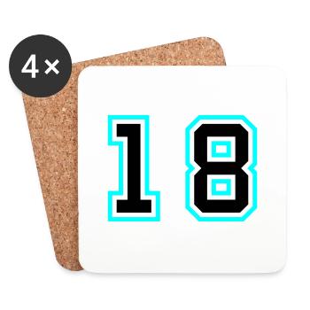 18 Zahl symbol - Untersetzer (4er-Set) - Weiß - Vorne