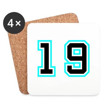 19 Zahl symbol - Untersetzer (4er-Set) - Weiß - Vorne