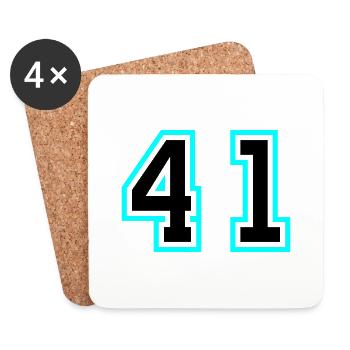 41 Zahl symbol - Untersetzer (4er-Set) - Weiß - Vorne