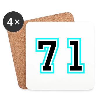71 Zahl Symbol - Untersetzer (4er-Set) - Weiß - Vorne