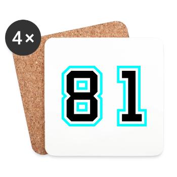 81 Zahl Symbol - Untersetzer (4er-Set) - Weiß - Vorne
