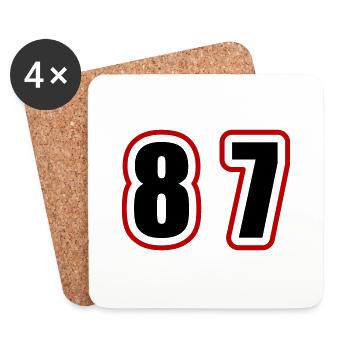 87 Zahl College - Untersetzer (4er-Set) - Weiß - Vorne