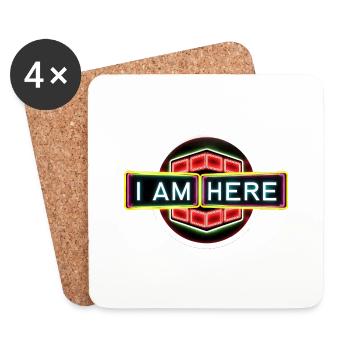 Ich bin hier - Freches, lustiges, narzisstisches T-Shirt-Design - Untersetzer (4er-Set) - Weiß - Vorne