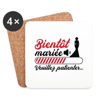 Bald heiraten Bitte warten - Untersetzer (4er-Set) - Weiß - Vorne