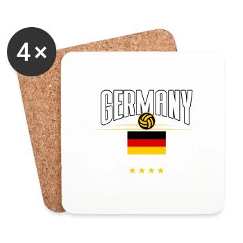 DEUTSCHLAND EM GEWINNER DESIGN - Untersetzer (4er-Set) - Weiß - Vorne