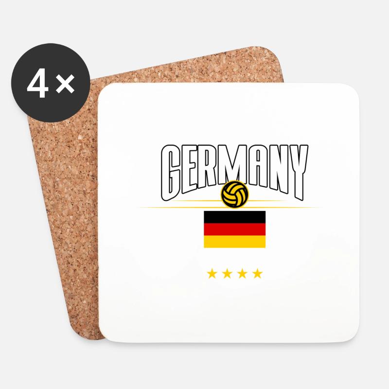 DEUTSCHLAND EM GEWINNER DESIGN - Untersetzer (4er-Set) - Weiß