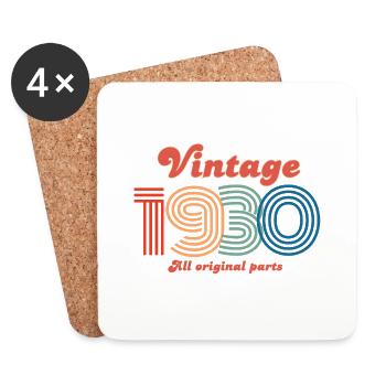 Jahrgang 1930 alle Originalteile - Untersetzer (4er-Set) - Weiß - Vorne