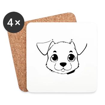 Niedlicher Hund - Untersetzer (4er-Set) - Weiß - Vorne