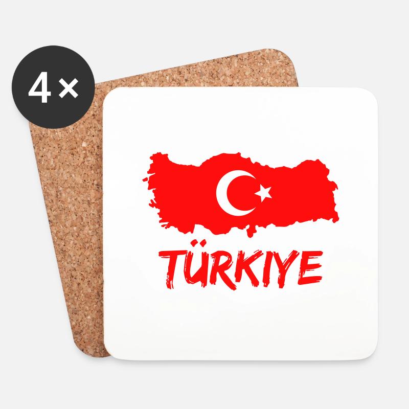 turkey design türkiye - Untersetzer (4er-Set) - Weiß