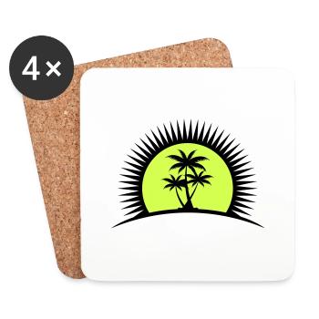 palm tree - Coasters (set of 4) - white - Front