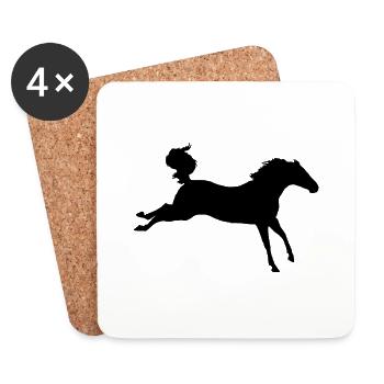 Bosses et coups de pied de cheval - Dessous de verre (lot de 4) - blanc - Devant
