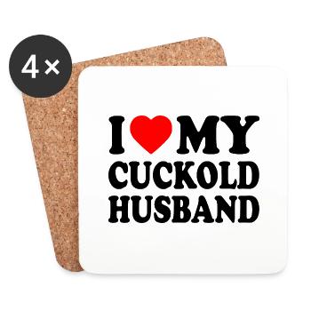 i love my cuckold husband - Untersetzer (4er-Set) - Weiß - Vorne