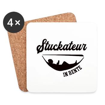 Stuckateur in Rente Rentenbeginn Stukkateure Chef - Untersetzer (4er-Set) - Weiß - Vorne