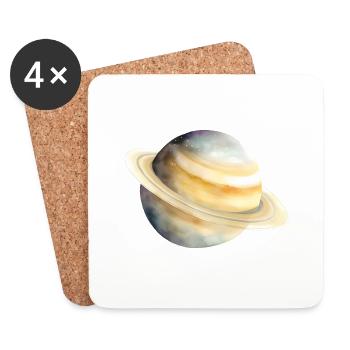 Saturn - Untersetzer (4er-Set) - Weiß - Vorne
