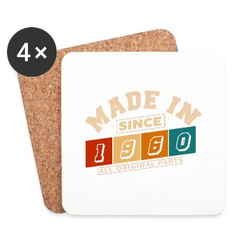 Made in 1960's Birthday 64 Years - Coasters (set of 4) - white - Front