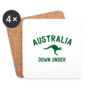 Australia - Down Under - Australien - Känguru - Untersetzer (4er-Set) - Weiß - Vorne