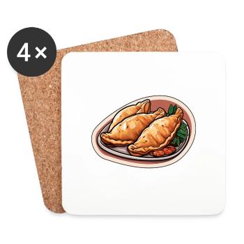 Empanadas drei Teigtaschen - Untersetzer (4er-Set) - Weiß - Vorne