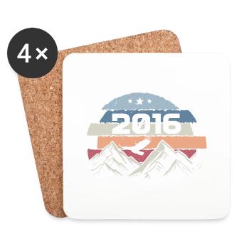 Original 2016 Millésime 2016 Anniversaire 2016 - Dessous de verre (lot de 4) - blanc - Devant