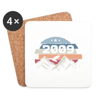 Original 2009 Vintage 2009 Birthday 2009 - Coasters (set of 4) - white - Front