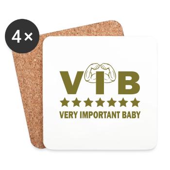 Wichtiges Baby - Untersetzer (4er-Set) - Weiß - Vorne
