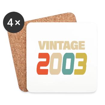 2003 Vintage Retro Classic 2003 - Untersetzer (4er-Set) - Weiß - Vorne