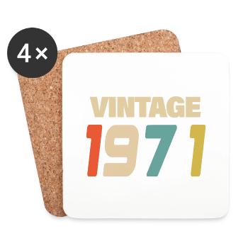 1971 Vintage Retro Classic 1971 - Coasters (set of 4) - white - Front