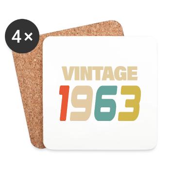 1963 Vintage Retro Classic 1963 - Coasters (set of 4) - white - Front