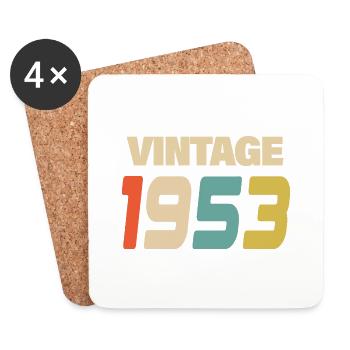 1953 Vintage Retro Classic 1953 - Untersetzer (4er-Set) - Weiß - Vorne