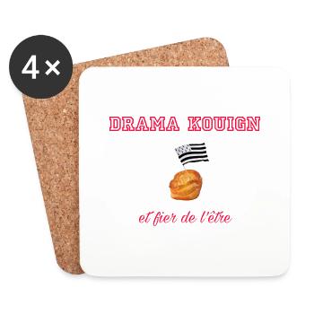 Fier d être un drama kouign Red - Dessous de verre (lot de 4) - blanc - Devant