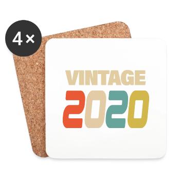 2020 Vintage Retro Classic 2020 - Untersetzer (4er-Set) - Weiß - Vorne