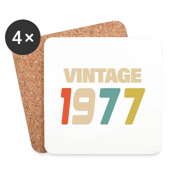 1977 Vintage Retro Classic 1977 - Untersetzer (4er-Set) - Weiß - Vorne