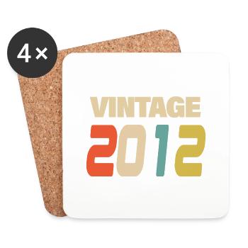 2012 Vintage Retro Classic 2012 - Untersetzer (4er-Set) - Weiß - Vorne