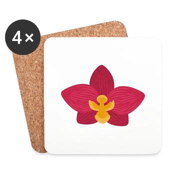 Fleur d’orchidée - Dessous de verre (lot de 4) - blanc - Devant